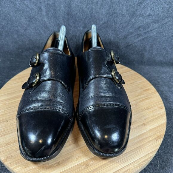 MEZLAN Mens 9M Dress Shoes‎ Soft Black Leather Lace Up Cap Toe Portofino main image 6